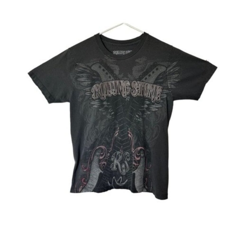The Rolling Stones All Over Graphic Short Sleeve Gray T Shirt Small